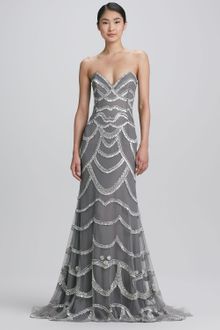 Naeem Khan Beaded Strapless Gown - Lyst