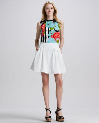Nanette Lepore Beach Time Poplin Pleated Skirt - Lyst
