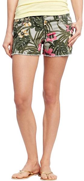 Old Navy The Diva Printed Denim Shorts 3 12 - Lyst