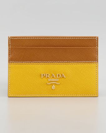 Prada Saffiano Business Card Case - Lyst