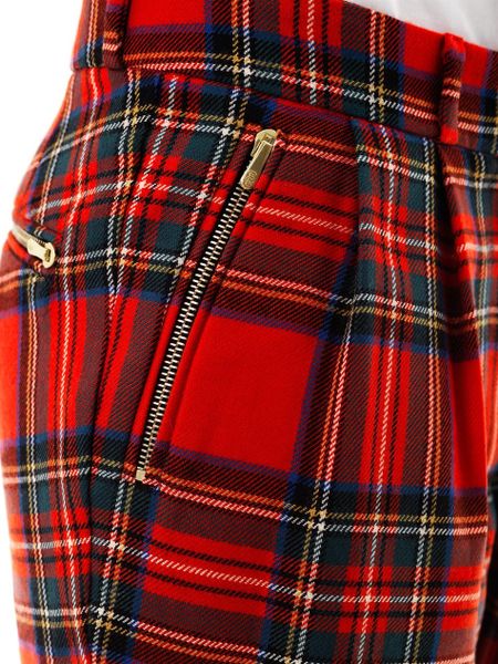 tartan flared trousers