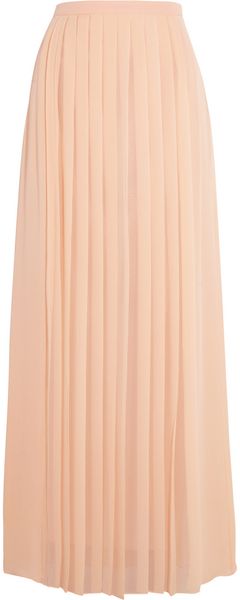 Tibi Pleated Silk Crepe De Chine Maxi Skirt - Lyst