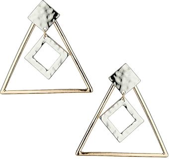 Topshop Square Triangle Drop Earrings - Lyst