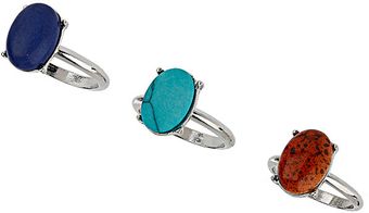Topshop Semi Precious Stone Ring Pack - Lyst