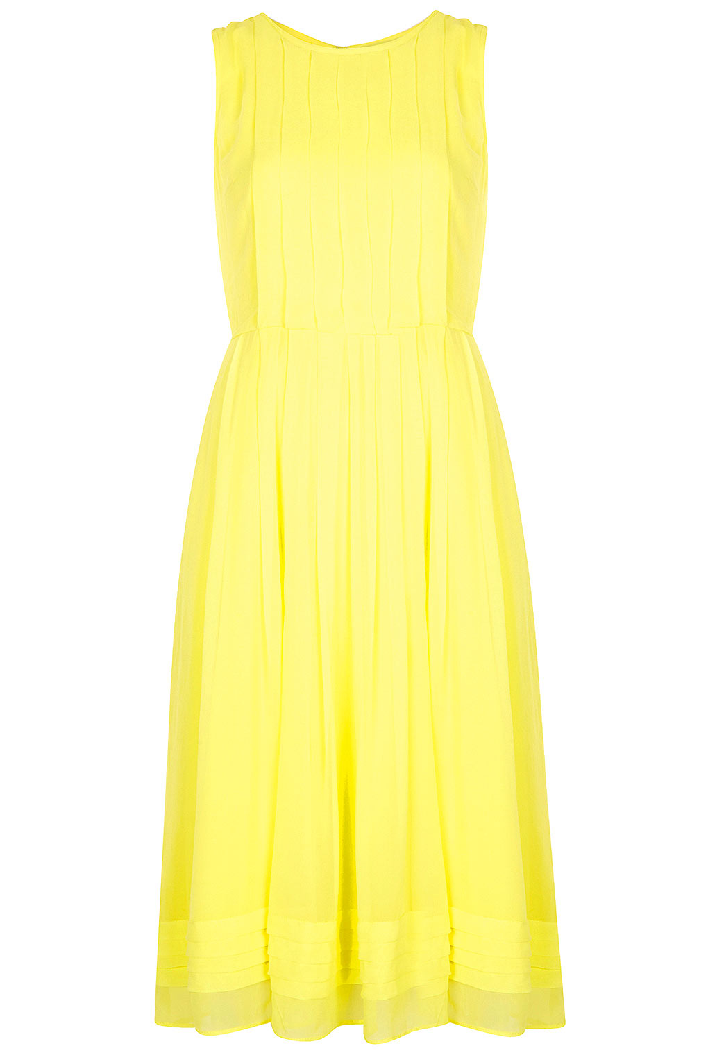 Topshop Poppy Midi Dress in Yellow