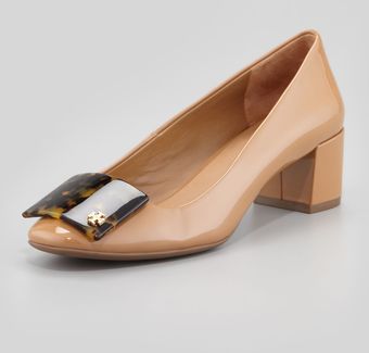 Tory Burch Lennox Patent Tortoiseplate Pump - Lyst
