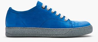 Lanvin Blue Suede Deconstructed Sneakers - Lyst