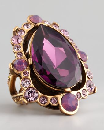Oscar de la Renta Pearcut Crystal Ring - Lyst