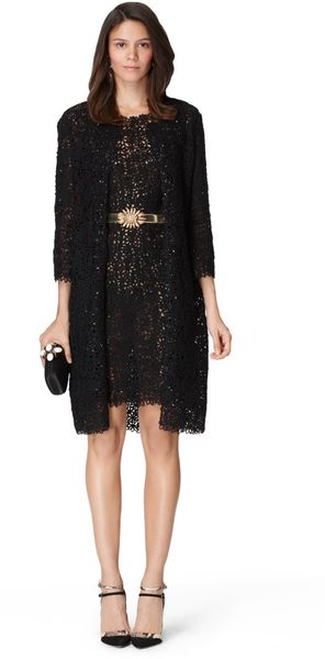 Oscar de la Renta 34 Sleeve Allover Daisy Floral Coat - Lyst