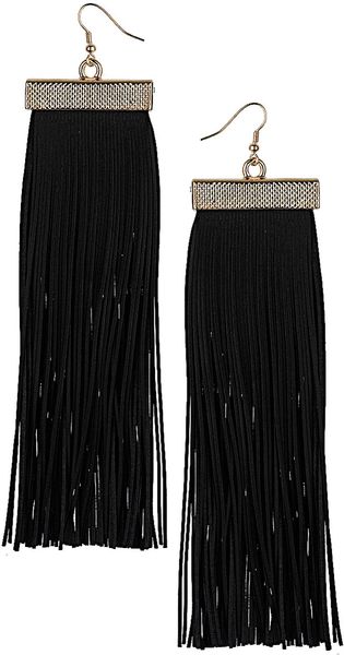 Topshop Premium Leather Fringe Earrings - Lyst