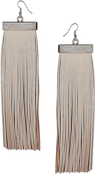 Topshop Premium Leather Fringe Earrings - Lyst