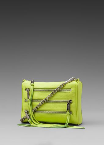 Rebecca Minkoff Mini Five Zip in Green - Lyst