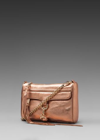 Rebecca Minkoff Mini Mac Clutch in Metallic Copper - Lyst