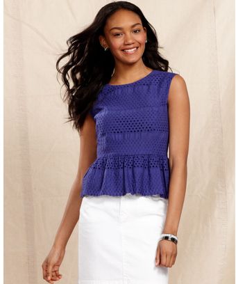Tommy Hilfiger Sleeveless Eyeletlace Peplum - Lyst