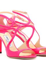 Jimmy Choo Ivette Patent Leather Neon Sandals
