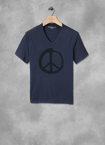 John Varvatos Painted Peace Sign Graphic Tee - Lyst