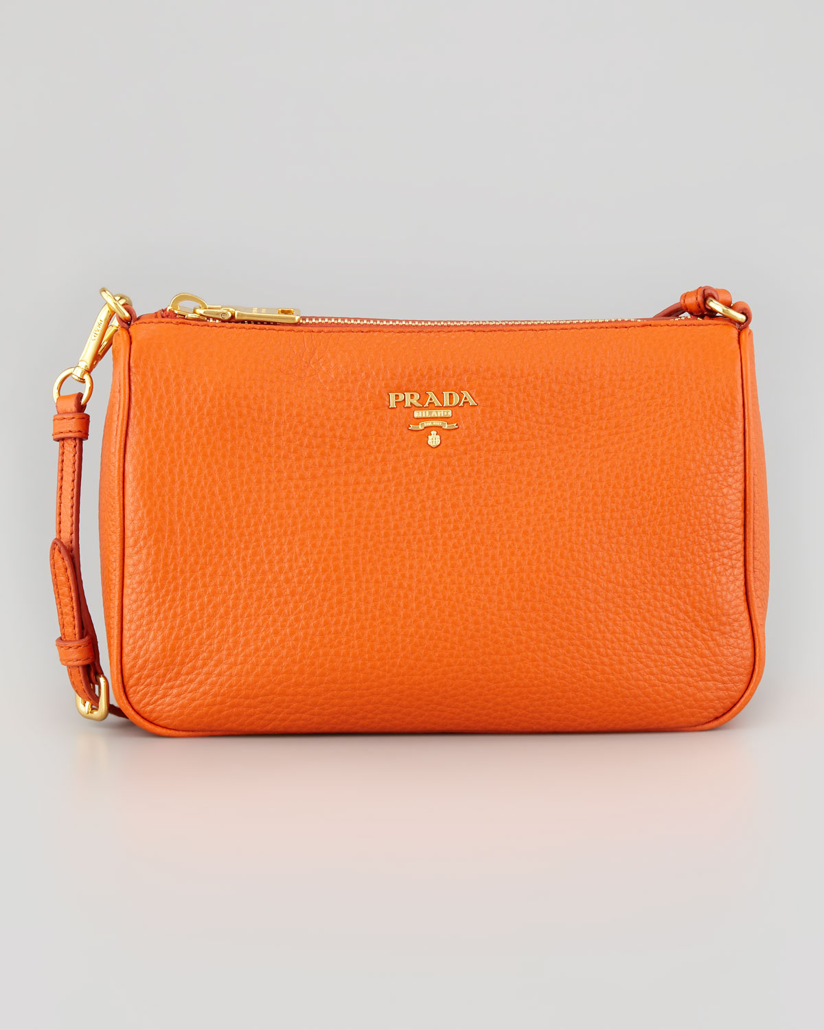 Prada Daino Small Shoulder Bag in Orange | Lyst