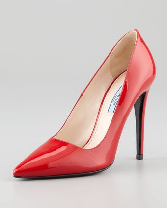 Prada Patent Pointedtoe Pump - Lyst