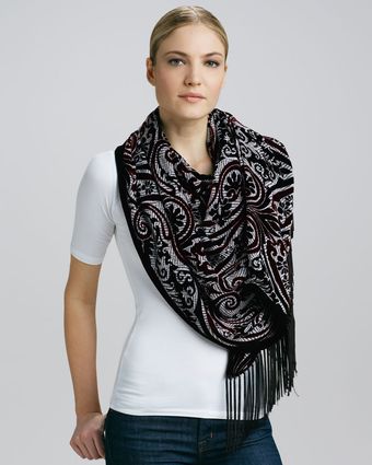 Roberto Cavalli Damask Velvet Scarf - Lyst
