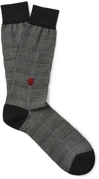 Alexander McQueen Prince Of Wales Check Woolblend Socks - Lyst