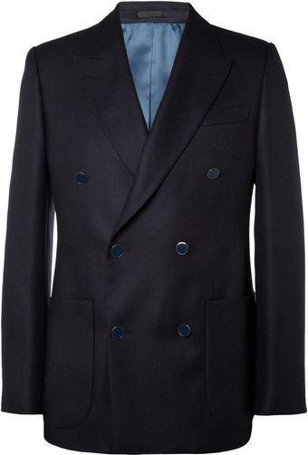 Alexander McQueen Navy Wool and Cashmere blend Blazer - Lyst