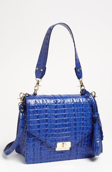 Brahmin Ophelia Croc Embossed Leather Shoulder Bag in Blue (indigo) Brahmin Ophelia Croc Embossed Leather Shoulder Bag in Blue (indigo)