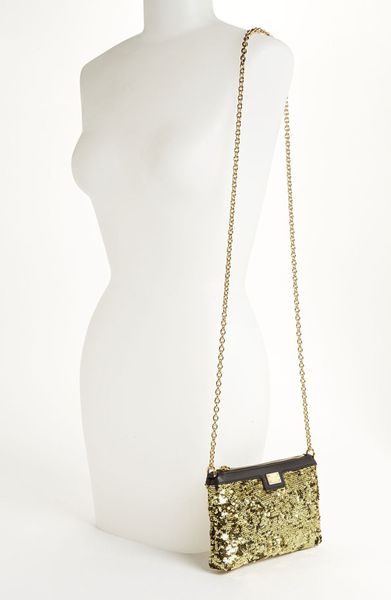 gold sequin purse