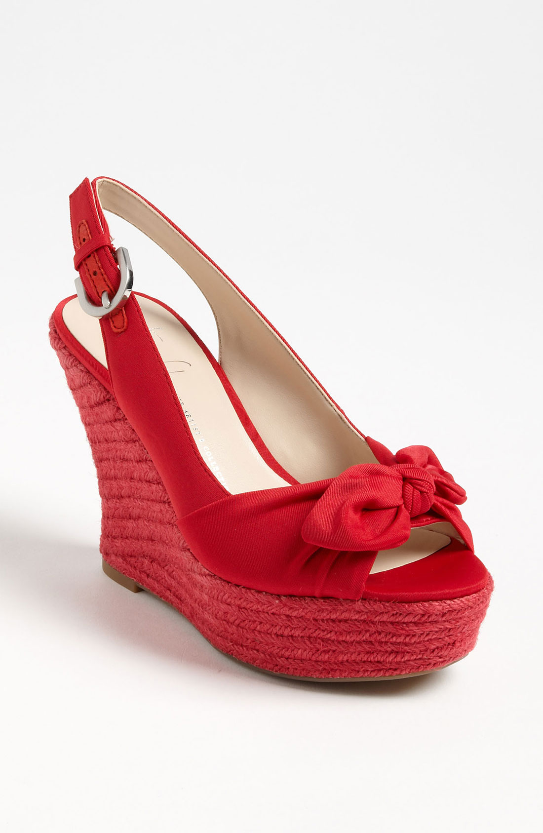 Franco Sarto Lacey Slingback Wedge in Red | Lyst