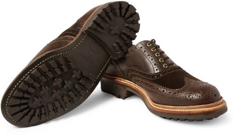 grenson leather wingtip sneakers