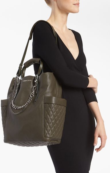 jimmy choo leather tote