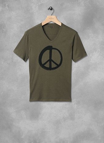 John Varvatos Painted Peace Sign Graphic Tee - Lyst