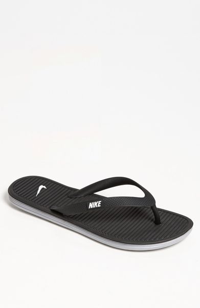 Nike Solarsoft Ii Flip Flop In Black For Men Black White Stealth Lyst 6429