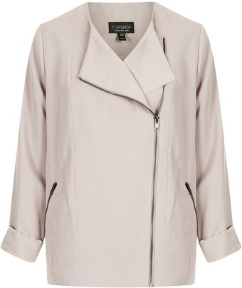 Topshop Oversized Biker Jacket - Lyst