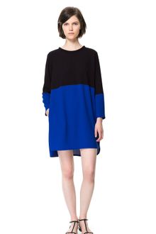 Zara Twotone Combined Dress - Lyst
