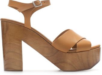 Zara Lacquered Platform Sandal - Lyst