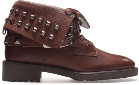leather studded ankle boots