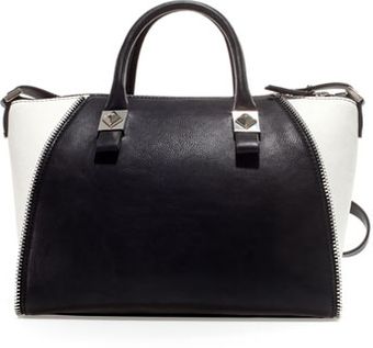 Zara Mini Bowling Bag with Zips - Lyst