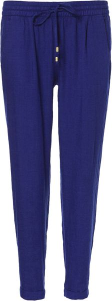 Zara Linen Trousers with Elastic Waistband - Lyst
