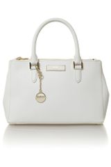 DKNY Saffiano White Bowling Bag