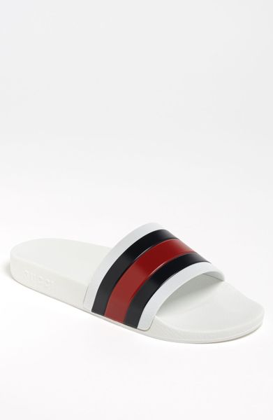 Gucci Pursuit 72 Slide Sandal in Beige for Men (natural white) | Lyst