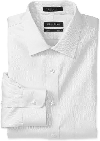 ... NordstromÂ® Trim Fit Egyptian Cotton Dress Shirt in White for Men
