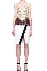Josh Goot White and Black Tailoring Tuxedo Wrap Pencil Skirt