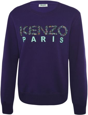 Kenzo Purple Liberty Print Logo Sweatshirt - Lyst