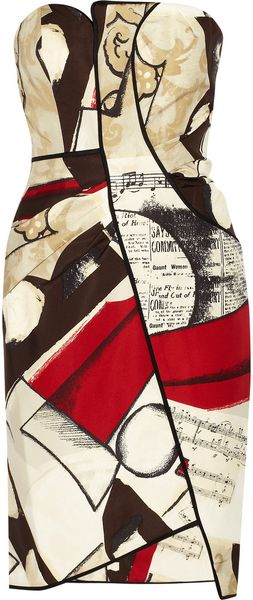 Oscar de la Renta Printed Silk Dress - Lyst