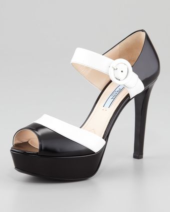 Prada Peeptoe Ankle Strap Platform - Lyst