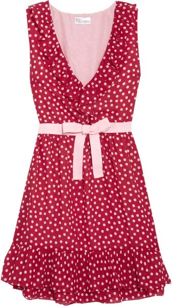 RED Valentino Polkadot Georgette Dress - Lyst
