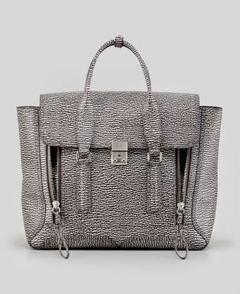 3.1 Phillip Lim Ashli Twotone Zip Satchel Bag Whiteblack - Lyst