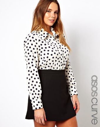 Asos Curve Exclusive Shirt in Spot - Lyst
