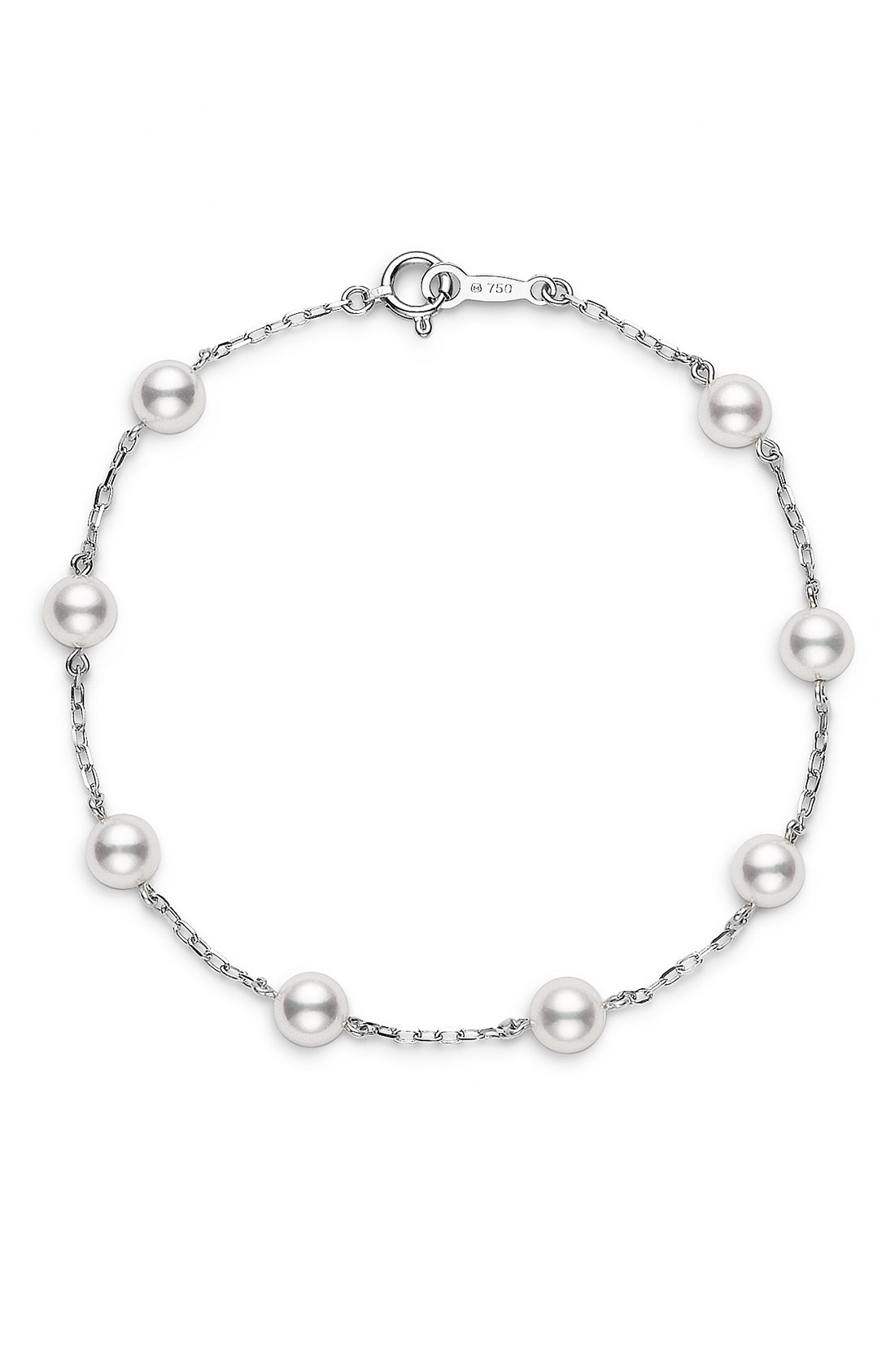 Mikimoto Akoya Cultured Pearl  Chain Bracelet in White (white gold)