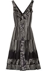 Oscar de la Renta Printed Silktwill Dress